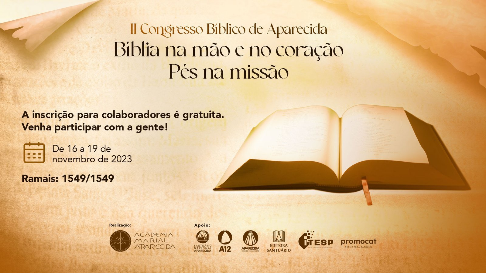 Professores e Ex-Aluna do ITESP envolvidos no II Congresso Bíblico de Aparecida